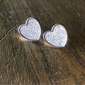 Silver Heart Stud Earrings